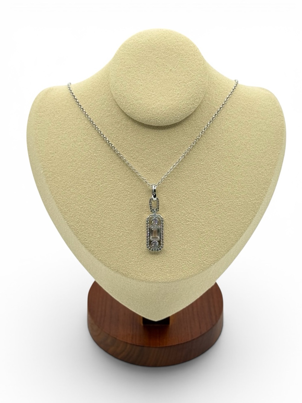 Bomb Party Necklace "Midnight Hanging In Air" Diamond CZ Rhodium Plating